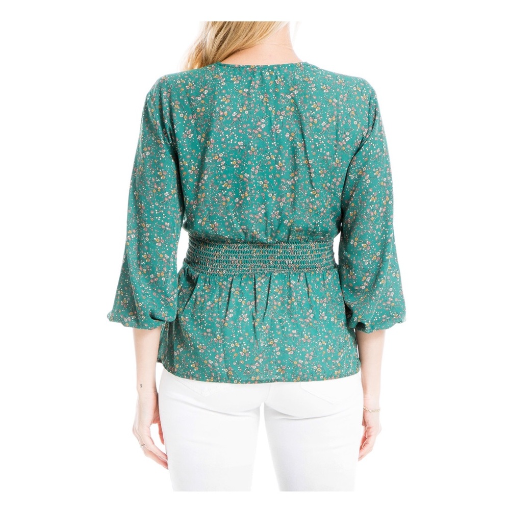 Max-Studio Crepe Tie Front Blouse Size Small - Picture 2 of 14